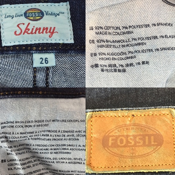 FOSSIL Dark Skinny Jeans-Size 26 - Picture 7 of 7